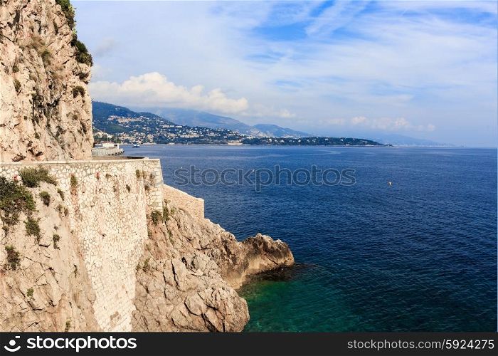 Seascape French Riviera of the coast of Monte Carlo