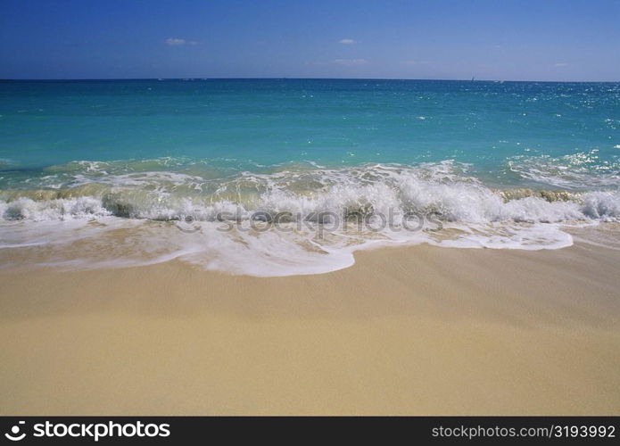 Seascape from a beach , St. Martin, Leewards Islands, Caribbean