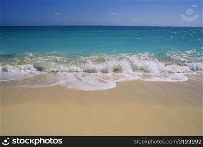 Seascape from a beach , St. Martin, Leewards Islands, Caribbean
