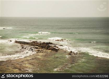 seascape, nature, travel and water concept - sea and sky on Sri Lanka