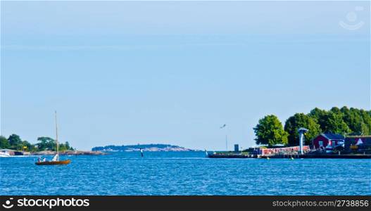 Seascape of Helsinki. small skerries belonging to Helsinki in the baltic sea