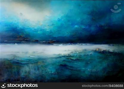 Seascape. Restless sea in a storm. Abstract painting.. Seascape. Restless sea in a storm. Abstract painting