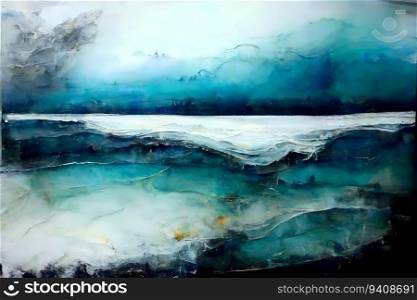 Seascape. Restless sea in a storm. Abstract painting.. Seascape. Restless sea in a storm. Abstract painting