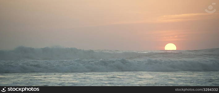 Seascape with afterglow in San Jose Costa Rica