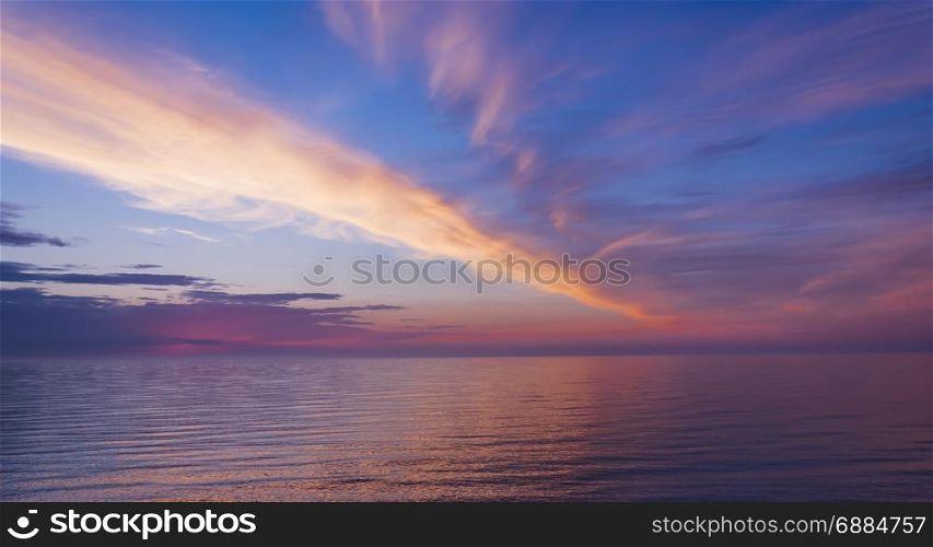 Seascape with beautiful clouds and sea