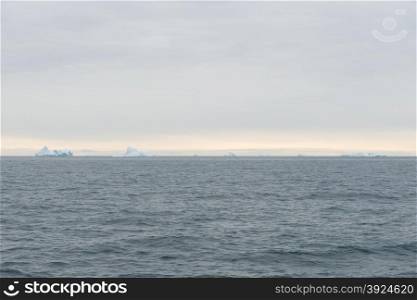 Seascape with icebergs. Seascape with icebergs around Disko Island on the ocean