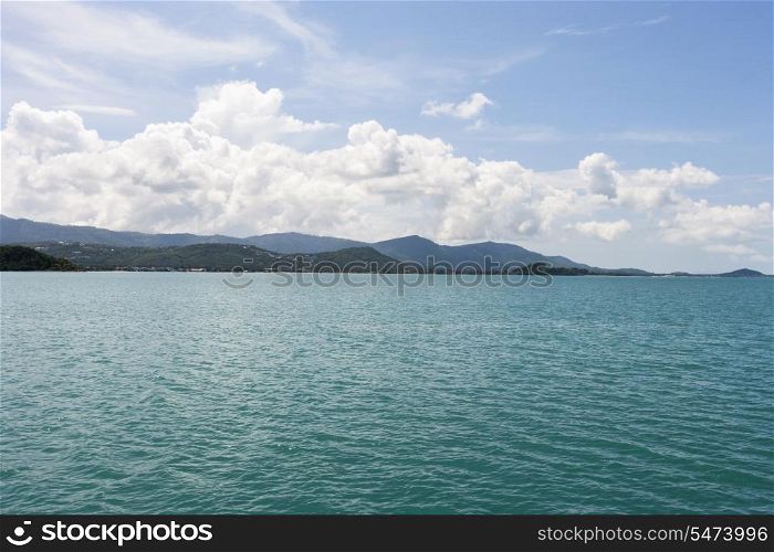 Seascape with mountains in the background; Koh Pha Ngan; Thailand