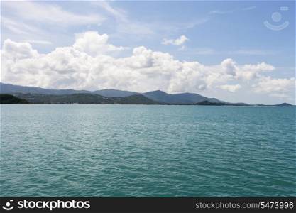 Seascape with mountains in the background; Koh Pha Ngan; Thailand