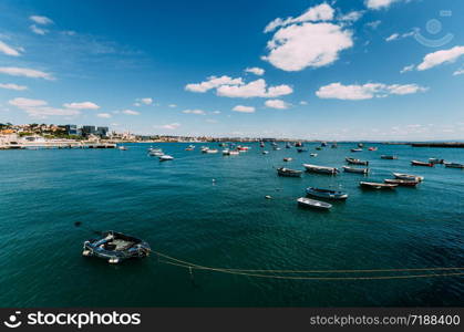 Seaside cityscape of Cascais city in summer day. Cascais municipality, Portugal.. Seaside cityscape of Cascais city in summer day. Cascais municipality, Portugal