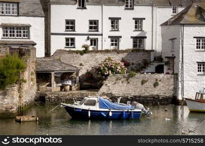 Seaside cottages at the historic fishing village of Polperro, Cornwall, England.