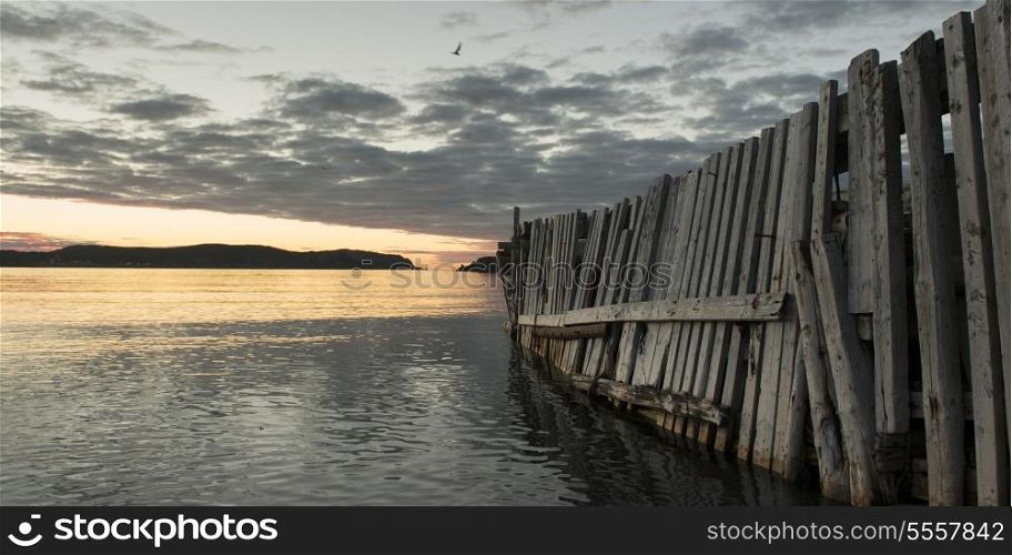 Seaside Dock at coast, Twillingate, South Twillingate Island, Newfoundland And Labrador, Canada