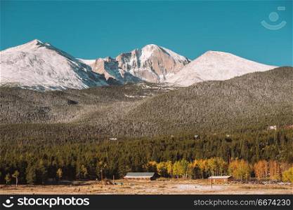 Season changing from autumn to winter. Season changing from autumn to winter. Rocky Mountains, Colorado, USA.