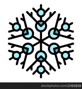 Season snowflake icon. Outline season snowflake vector icon color flat isolated. Season snowflake icon color outline vector