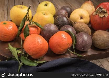 Seasonal fruit, autumn fruit - autumn harvest is healthy food (healthy eating)