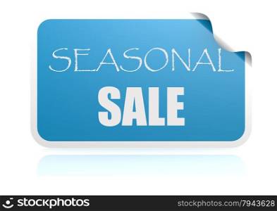 Seasonal sale blue sticker image with hi-res rendered artwork that could be used for any graphic design.. Seasonal sale blue sticker