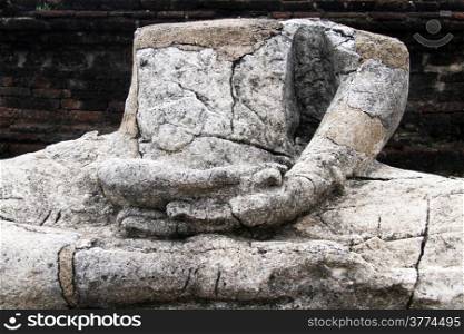 Seated headless Buddha in vatadage in Sri Lanka in Polonnaruwa, Sri Lanka