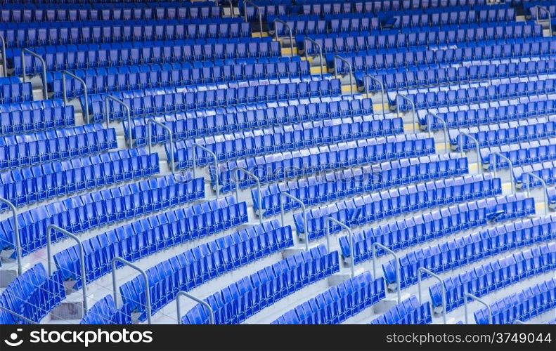 seats chair blue football is made ??of plastic.