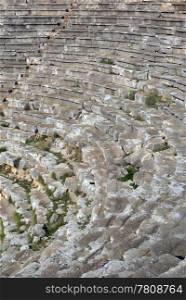 Seats of stone theater in Kash, Turkey