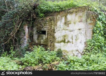 Second World War pillbox built within a public house the White Lion ? pub later demolished.