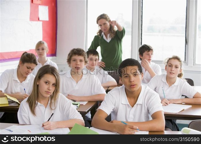Secondary school students in a classroom