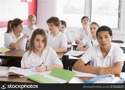 Secondary school students in a classroom