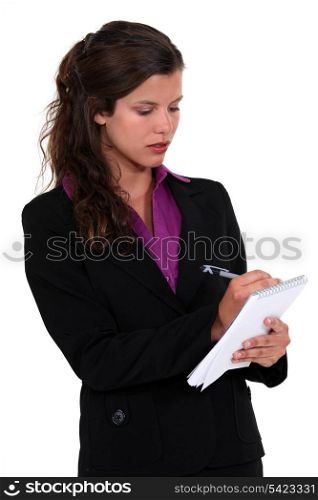 secretary taking notes