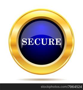 Secure icon. Internet button on white background.