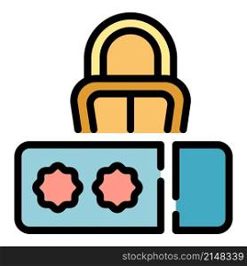 Secure password icon. Outline secure password vector icon color flat isolated. Secure password icon color outline vector
