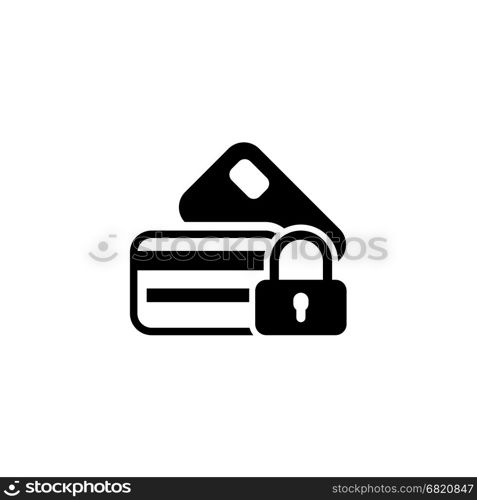 Secured Credit Card Icon. Flat Design.. Secured Credit Card Icon. Flat Design. Business Concept. Isolated Illustration.