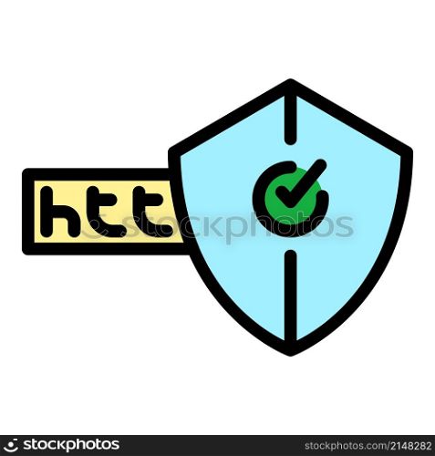 Secured webpage icon. Outline secured webpage vector icon color flat isolated. Secured webpage icon color outline vector