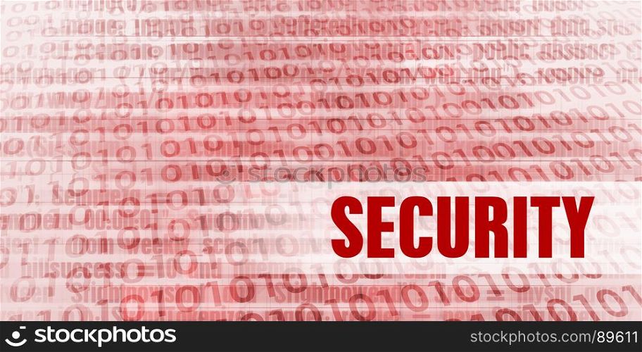 Security Alert on a Red Binary Danger Background. Security Alert