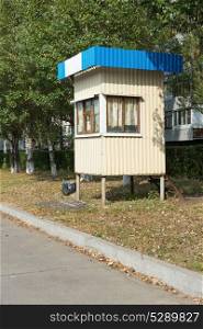 Security booth in the street parking