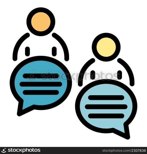Security chat service icon. Outline security chat service vector icon color flat isolated. Security chat service icon color outline vector