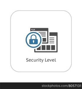Security Level Icon. Flat Design.. Security Level Icon. Flat Design. Security concept with a web page and a padlock. Isolated Illustration. App Symbol or UI element.