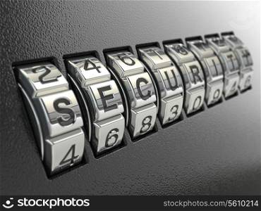 Security password combination concept, Three-dimensional image. 3d