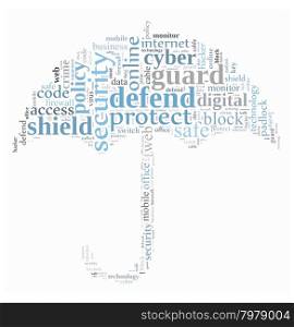 Security word cloud illustration concept over dark background