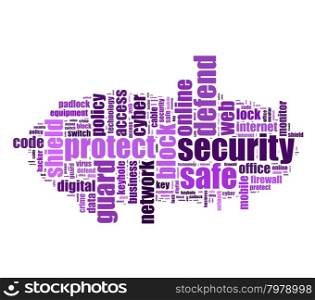 Security word cloud illustration concept over white background