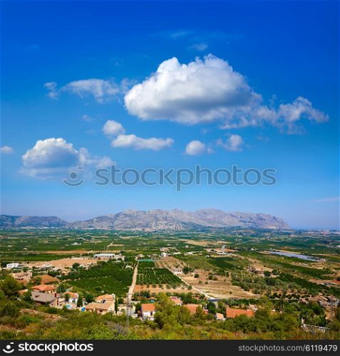 Segaria mountains from Benidoleig in Alicante of Spain