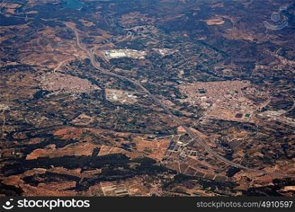 Segorbe and Altura villages aerial in Castellon Province of Valencian community at Spain