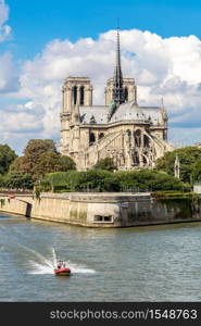 Seine and Notre Dame de Paris is the one of the most famous symbols of Paris