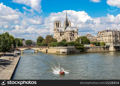 Seine and Notre Dame de Paris is the one of the most famous symbols of Paris