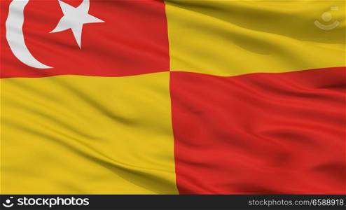 Selangor City Flag, Country Malaysia, Closeup View. Selangor City Flag, Malaysia, Closeup View