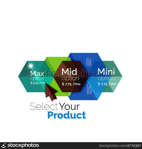 Select product template. background for business brochure or flyer, presentation and web design navigation layout