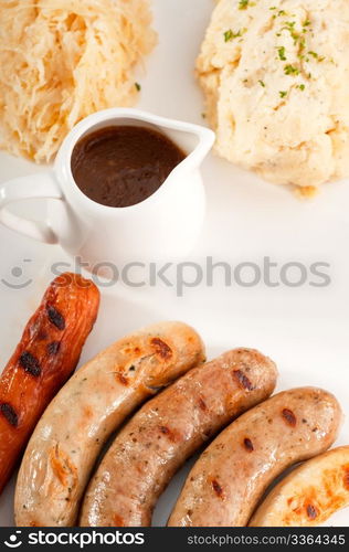 selection of all main type of german wurstel saussages, frankfurter,wiener,bratwurst,FrAnkische,Coburger,Kulmbacher,NA?rnberger,WA?rzburger,ThA?ringe, MORE DELICIOUS FOOD ON PORTFOLIO