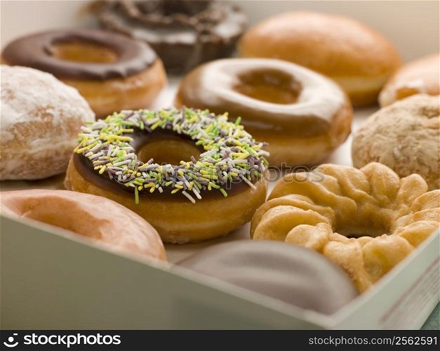 Selection Of Doughnuts In A Tray