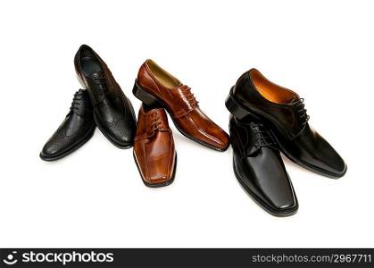 Selection of male shoes isolated on white