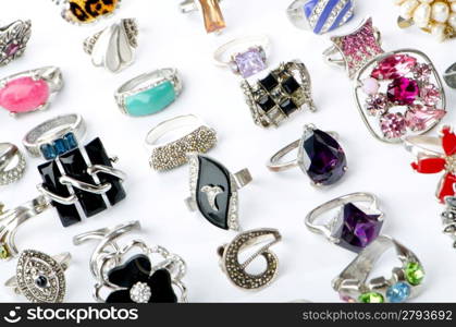 Selection of many precious rings