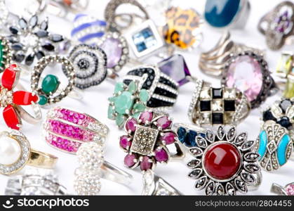 Selection of many precious rings