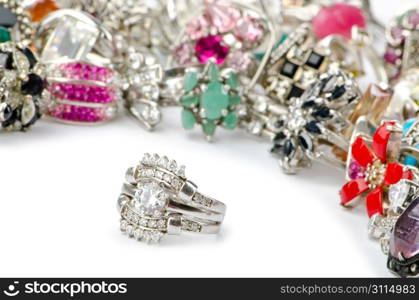 Selection of many precious rings