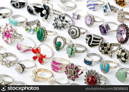 Selection of many precious rings